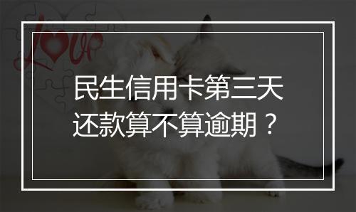 民生信用卡第三天还款算不算逾期？