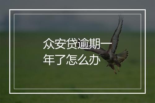 众安贷逾期一年了怎么办