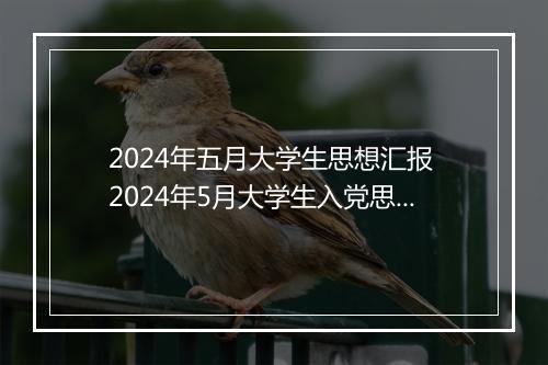 2024年五月大学生思想汇报 2024年5月大学生入党思想汇报范文推荐通用版10篇