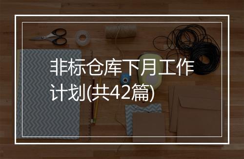 非标仓库下月工作计划(共42篇)