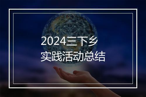 2024三下乡实践活动总结