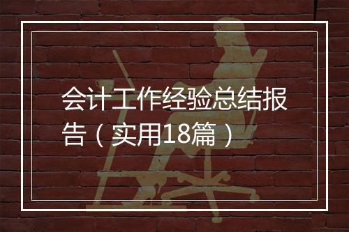会计工作经验总结报告（实用18篇）