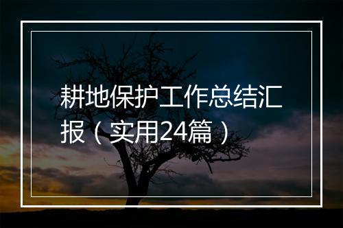 耕地保护工作总结汇报（实用24篇）
