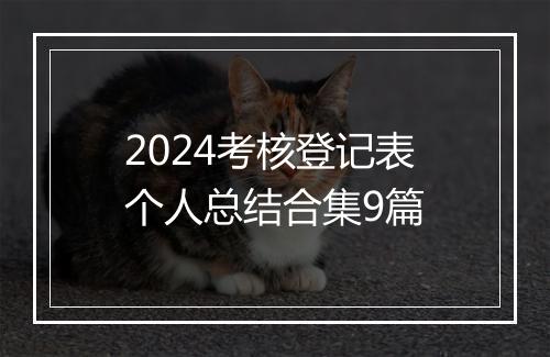2024考核登记表个人总结合集9篇