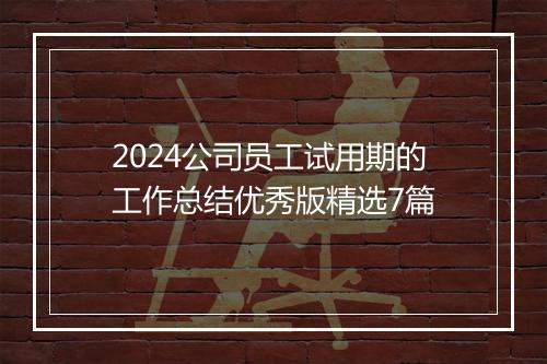 2024公司员工试用期的工作总结优秀版精选7篇