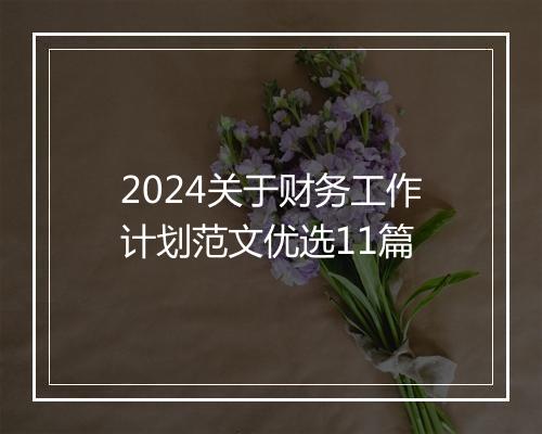 2024关于财务工作计划范文优选11篇