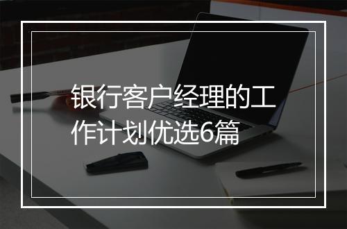 银行客户经理的工作计划优选6篇