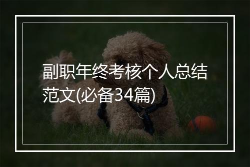 副职年终考核个人总结范文(必备34篇)