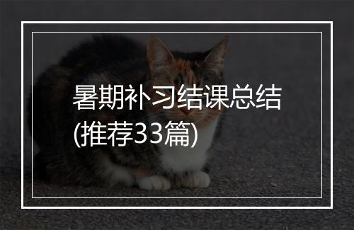 暑期补习结课总结(推荐33篇)
