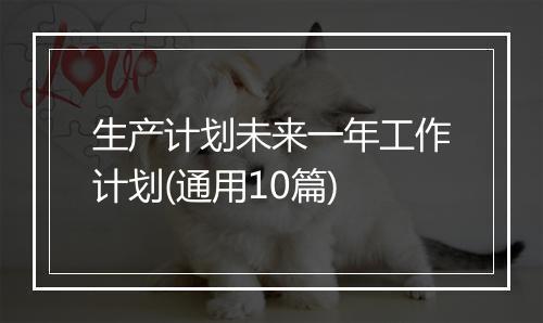 生产计划未来一年工作计划(通用10篇)