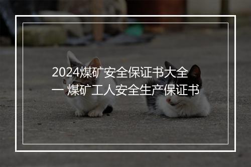 2024煤矿安全保证书大全 一 煤矿工人安全生产保证书
