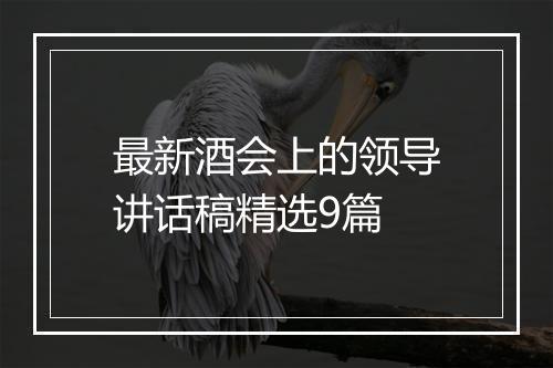 最新酒会上的领导讲话稿精选9篇