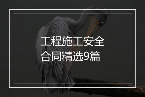 工程施工安全合同精选9篇