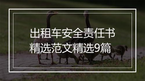 出租车安全责任书精选范文精选9篇