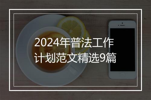 2024年普法工作计划范文精选9篇