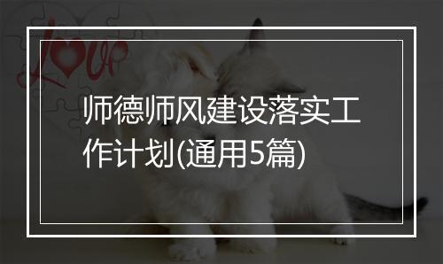 师德师风建设落实工作计划(通用5篇)
