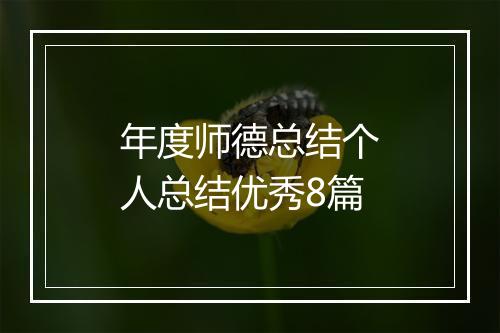 年度师德总结个人总结优秀8篇
