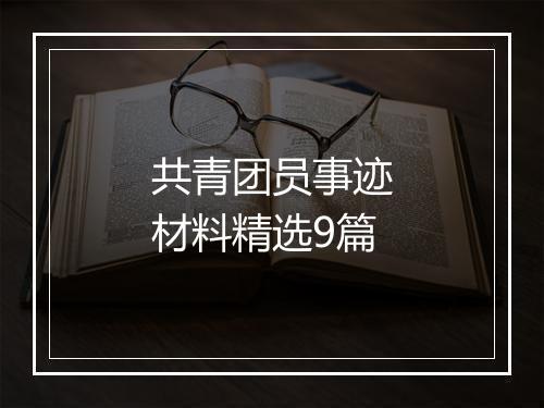 共青团员事迹材料精选9篇
