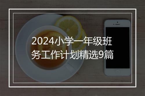2024小学一年级班务工作计划精选9篇