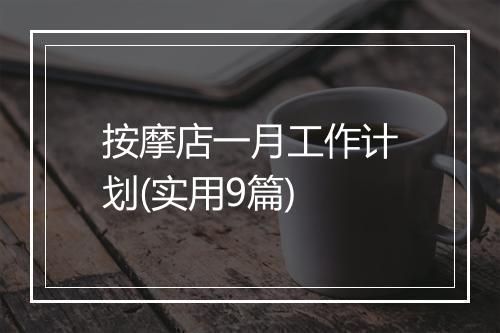 按摩店一月工作计划(实用9篇)
