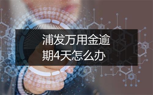 浦发万用金逾期4天怎么办