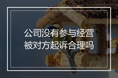 公司没有参与经营被对方起诉合理吗