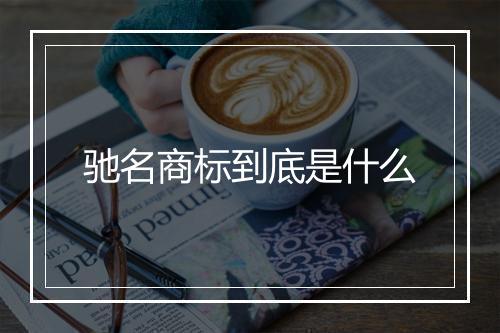 驰名商标到底是什么