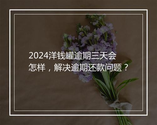 2024洋钱罐逾期三天会怎样，解决逾期还款问题？
