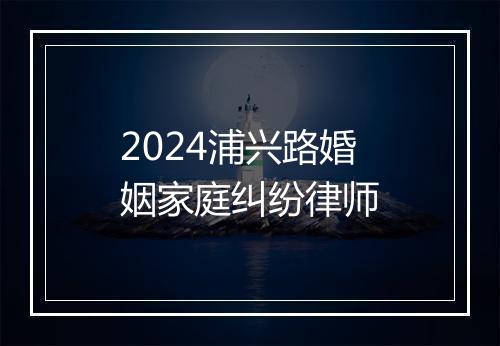 2024浦兴路婚姻家庭纠纷律师