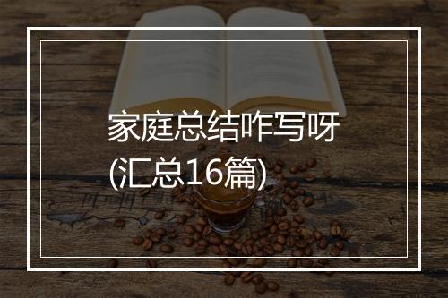 家庭总结咋写呀(汇总16篇)