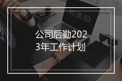 公司后勤2023年工作计划