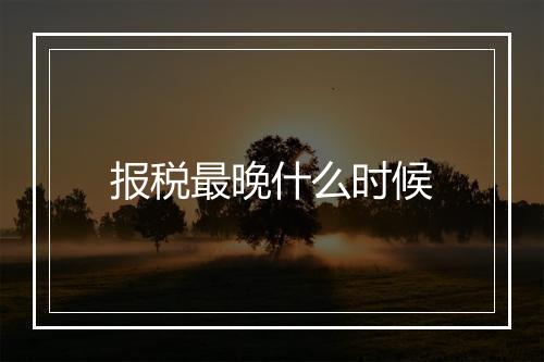 报税最晚什么时候