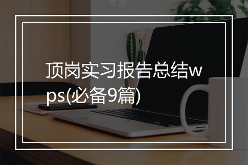 顶岗实习报告总结wps(必备9篇)