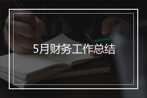 5月财务工作总结