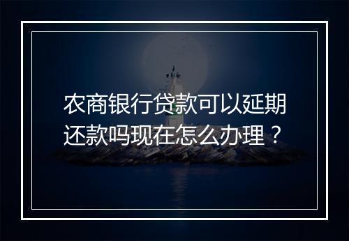 农商银行贷款可以延期还款吗现在怎么办理？