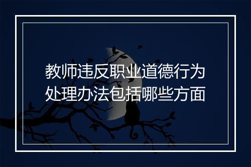 教师违反职业道德行为处理办法包括哪些方面