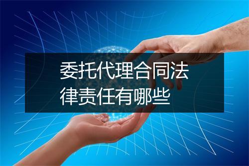 委托代理合同法律责任有哪些