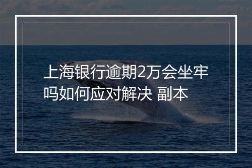 上海银行逾期2万会坐牢吗如何应对解决 副本