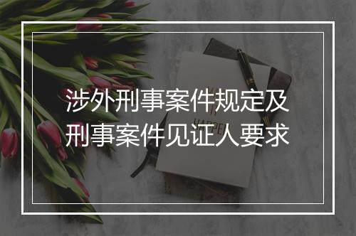 涉外刑事案件规定及刑事案件见证人要求