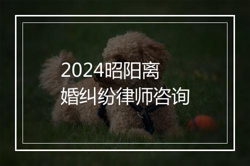 2024昭阳离婚纠纷律师咨询
