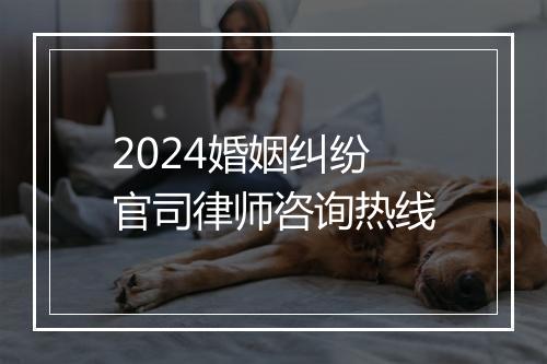 2024婚姻纠纷官司律师咨询热线