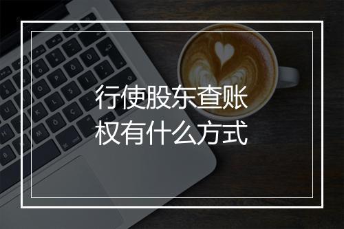 行使股东查账权有什么方式