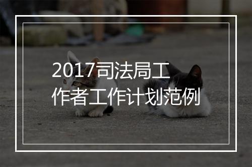 2017司法局工作者工作计划范例