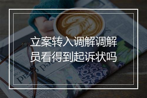 立案转入调解调解员看得到起诉状吗