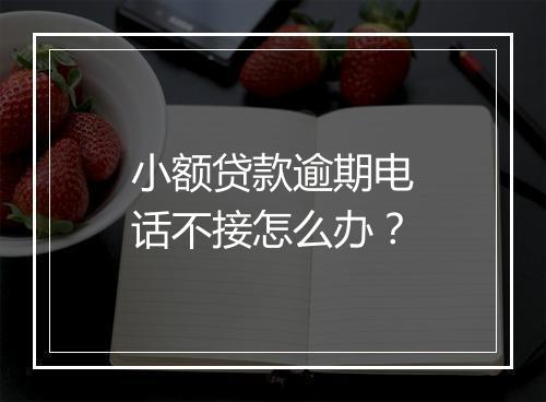 小额贷款逾期电话不接怎么办？