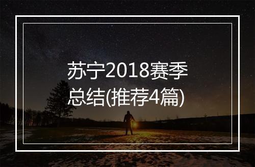 苏宁2018赛季总结(推荐4篇)