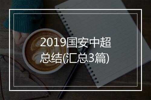 2019国安中超总结(汇总3篇)