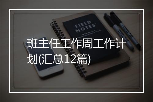 班主任工作周工作计划(汇总12篇)