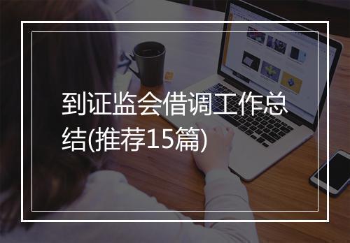 到证监会借调工作总结(推荐15篇)