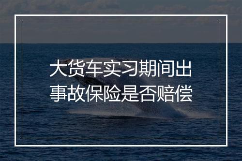 大货车实习期间出事故保险是否赔偿